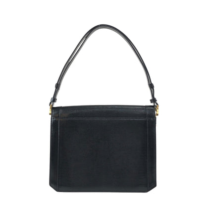 Yves Saint Laurent YSL Logo Handbag Shoulder bag Black Vintage 5nbvi3