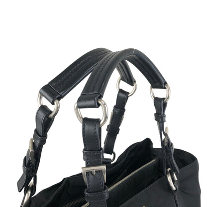 PRADA Tessuto Triangle Logo Totebag Black Vintage 4f8fnv