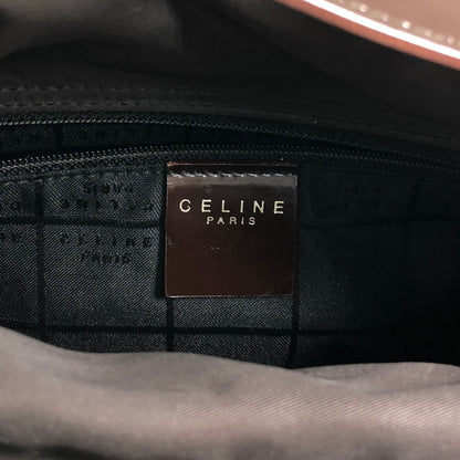 CELINE Logo Drawstring Shoulder bag Brown Vintage sjvk4h
