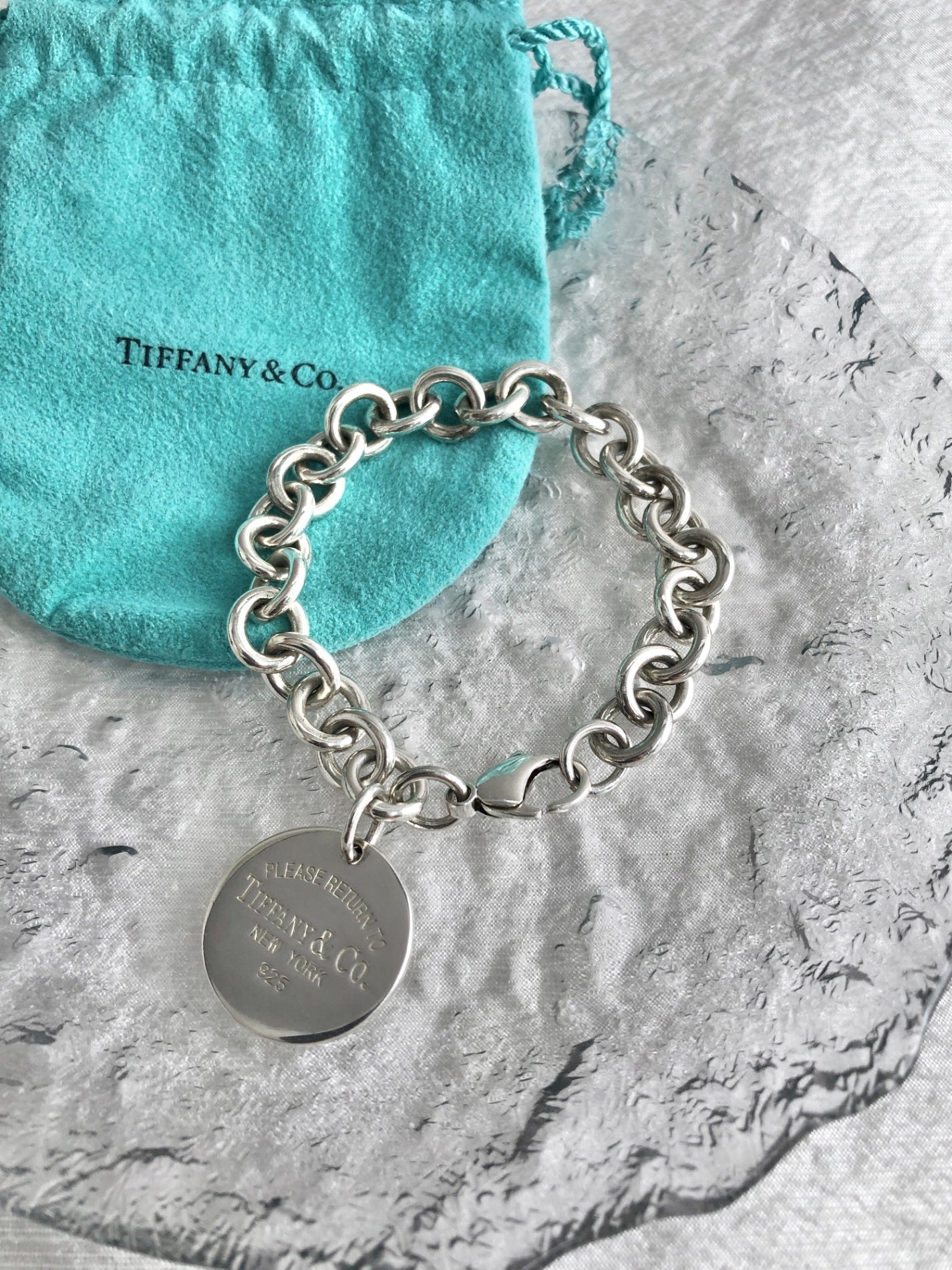 Tiffany & Co. SILVER925 Logo Bracelet Silver Vintage vg7kh2