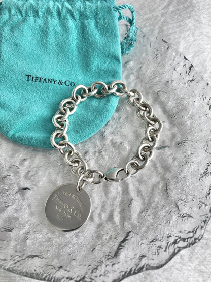 Tiffany & Co. SILVER925 Logo Bracelet Silver Vintage vg7kh2