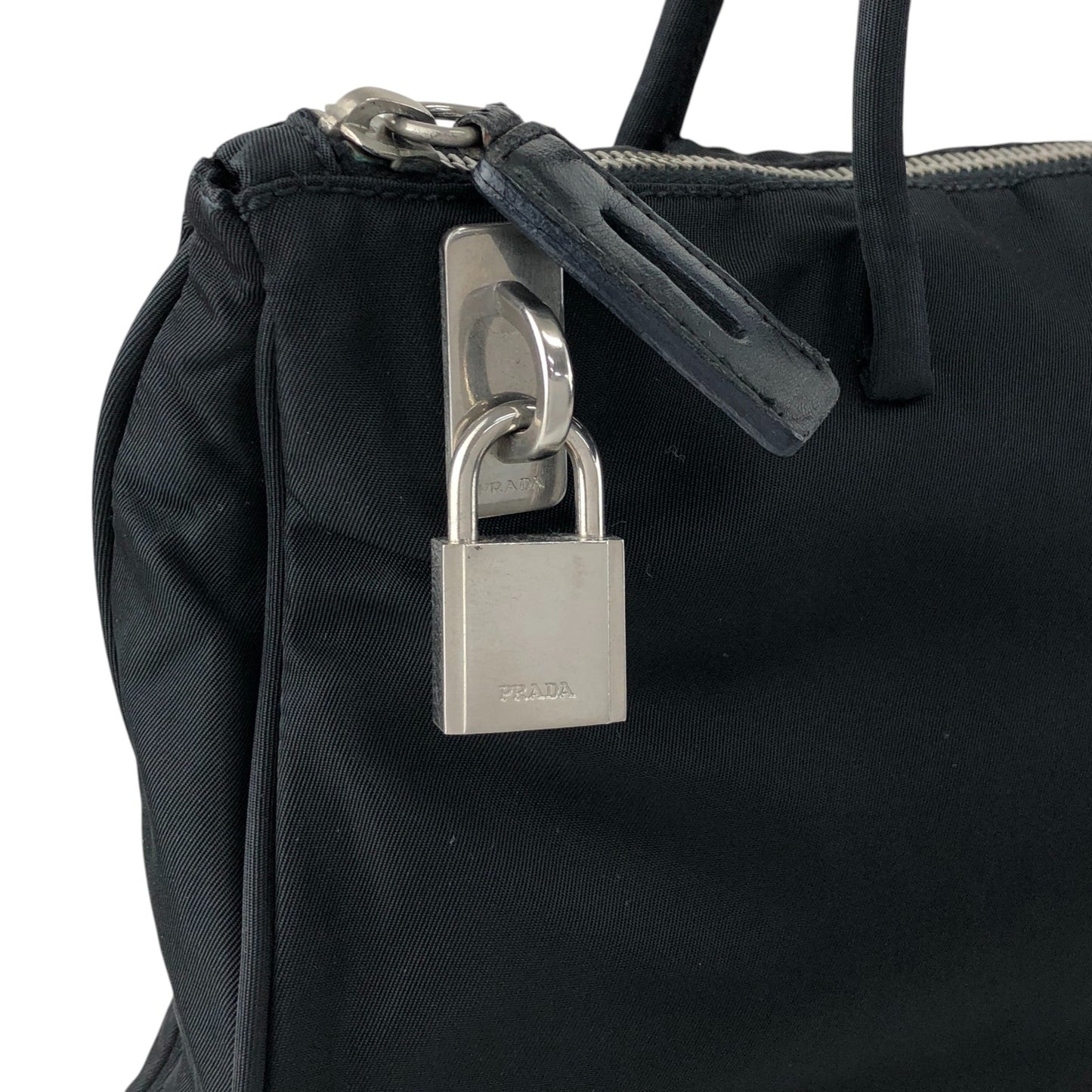 PRADA Tessuto Triangle Logo Totebag Black Vintage a6ap6j