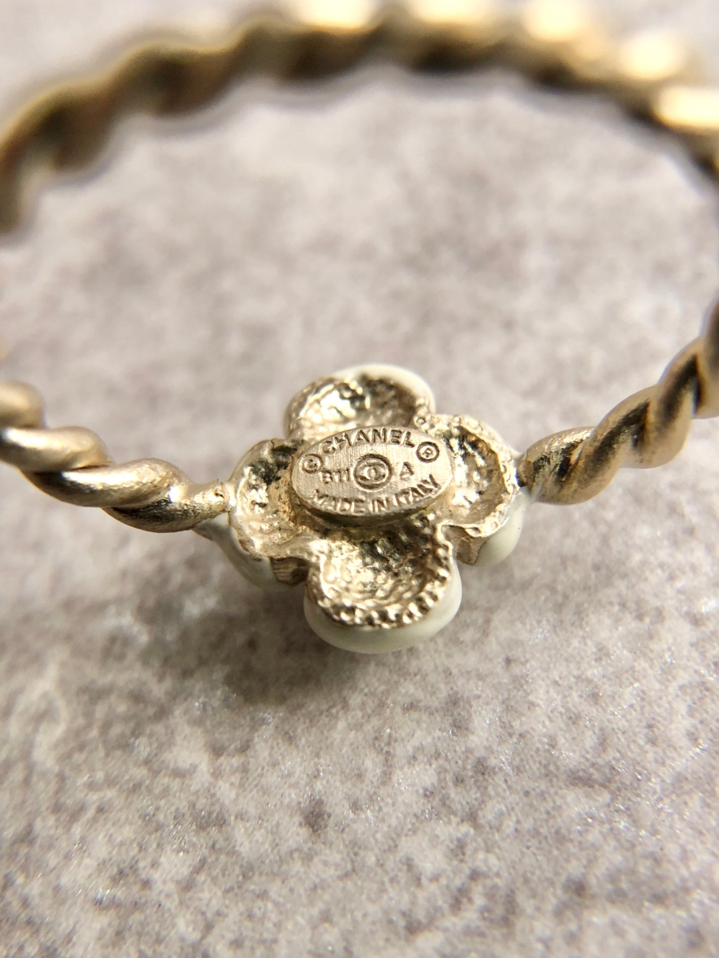 CHANEL Ring Gold×White Vintage 5ur5fy