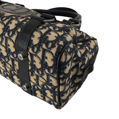 Christian Dior Trotter Small Boston bag Handbag Navy Vintage yrrvj3