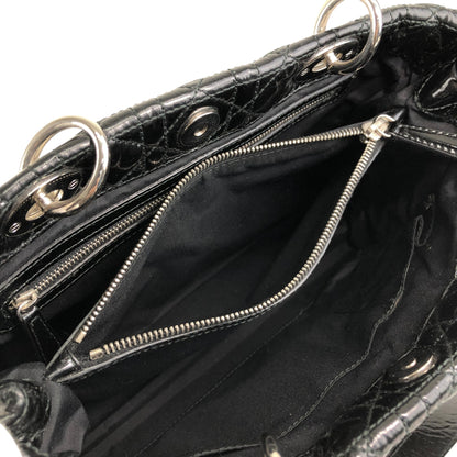 Christian Dior  Cannage Chain Handbag Black Vintage dthmxy