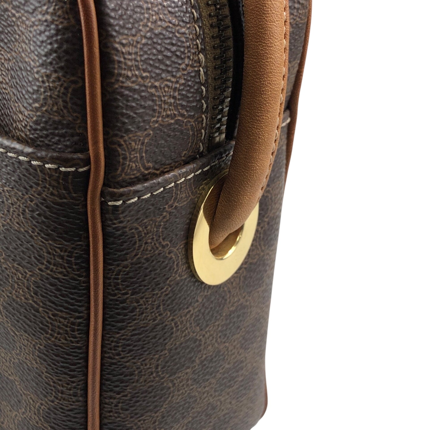 CELINE Macadam Shoulder bag Brown Vintage 6yth7d