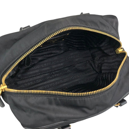 PRADA Triangle Logo Two-way Small Boston bag Shoulder bag Black Vintage 8z5ju7