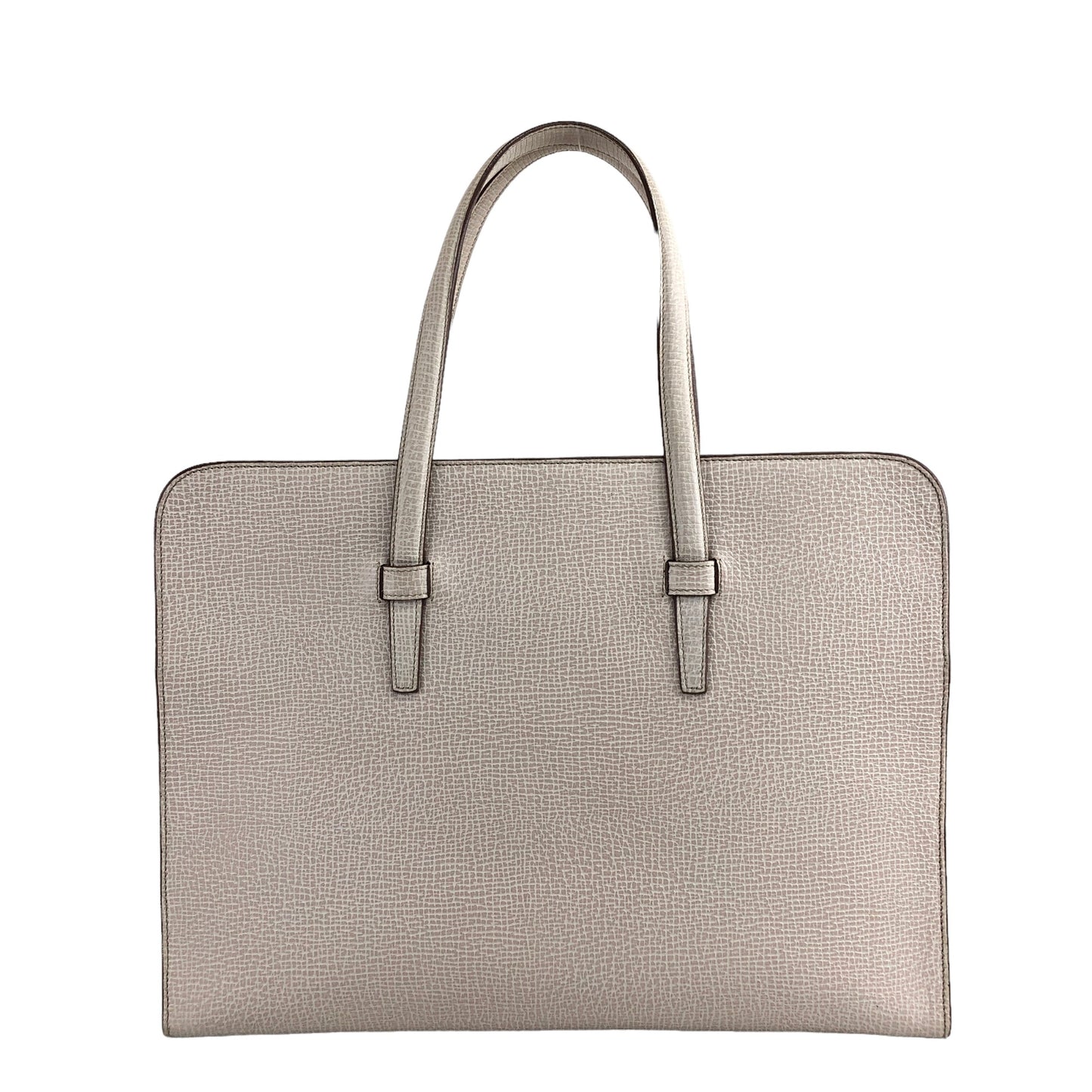 LOEWE Logo Leather Handbag Totebag White Vintage dc866t