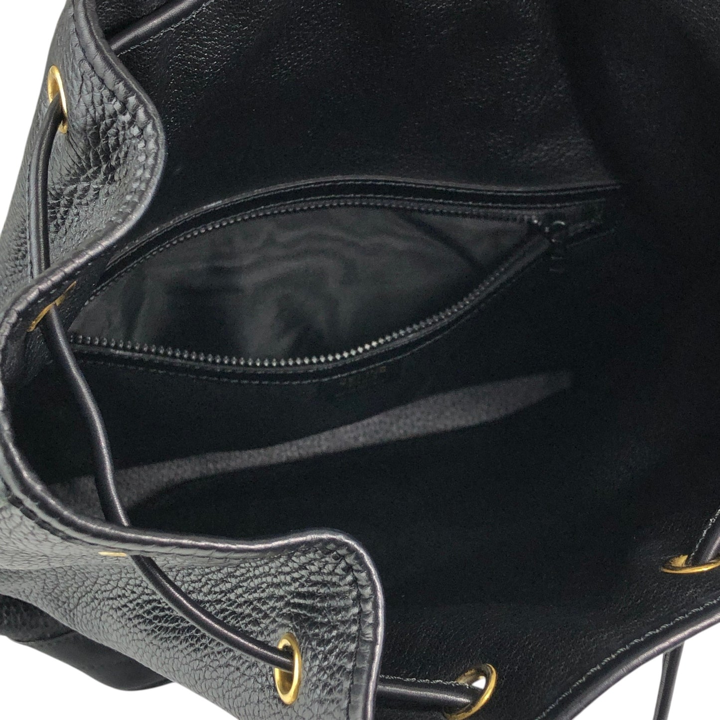 CELINE Blason Drawstring Shoulder bag Black Vintage 6uw6d7