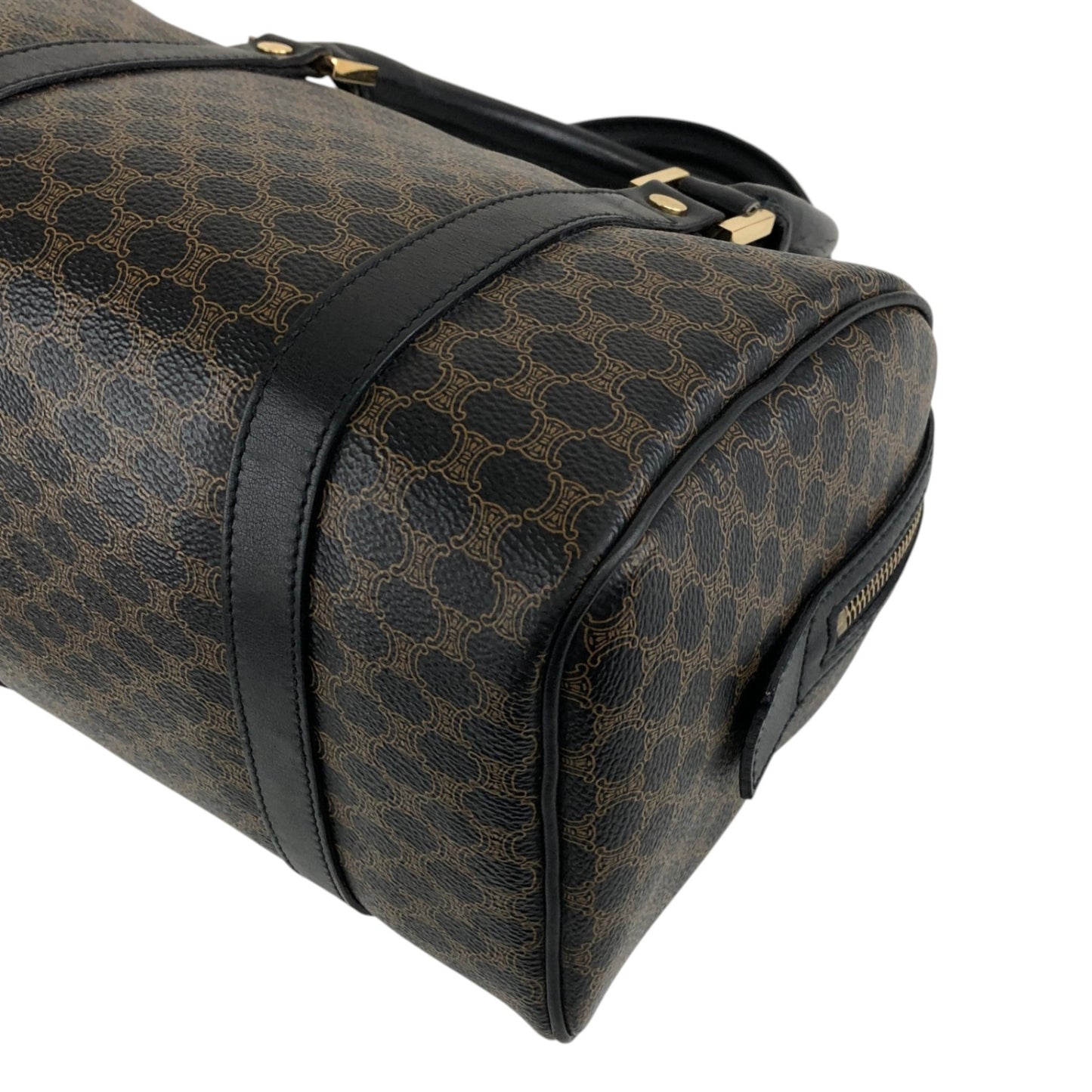CELINE Macadam Small Boston bag Handbag Black Vintage py4p2e