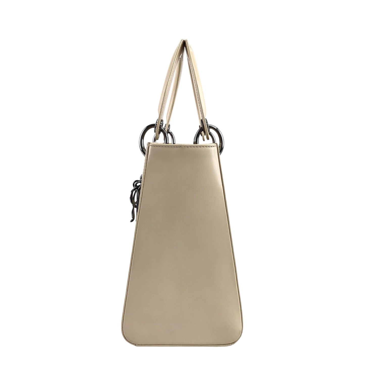 Christian Dior Lady Dior Logo Embossed Handbag Beige Vintage rnt3g4