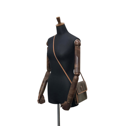 CELINE Macadam Blason Shoulder bag Brown Vintage emwcwc