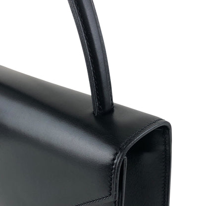 CELINE Logo Top Handle Handbag Black Vintage t8gzij