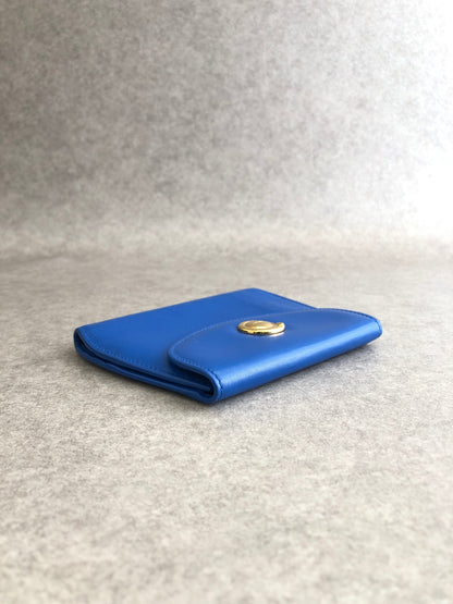 Cartier Folded Wallet Blue Vintage 7iyaaa