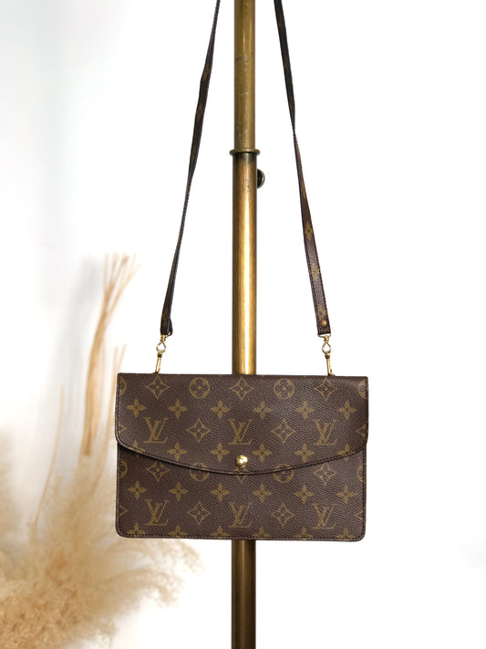 LOUIS VUITTON Monogram Shoulder bag Brown Vintage aaa5yj