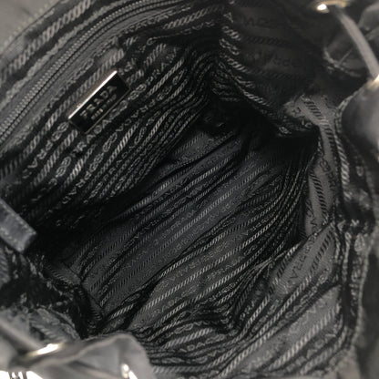 PRADA Triangle Logo Double Pocket Backpack Black Vintage ipfw4s