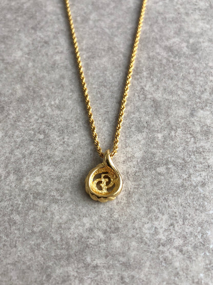 Christian Dior CD Logo Necklace Gold Vintage vsyn5t