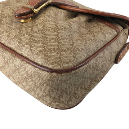 CELINE Macadam Front Buckle  Shoulder bag Beige Vintage hx87nm