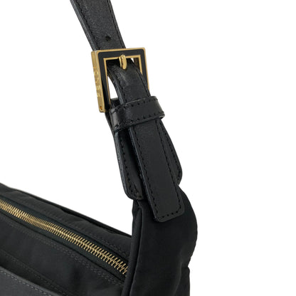 FENDI Logo Shoulder bag Black Vintage 4xxsjx