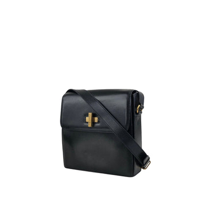 CELINE Turn Lock Shoulder bag Black Vintage txhccr