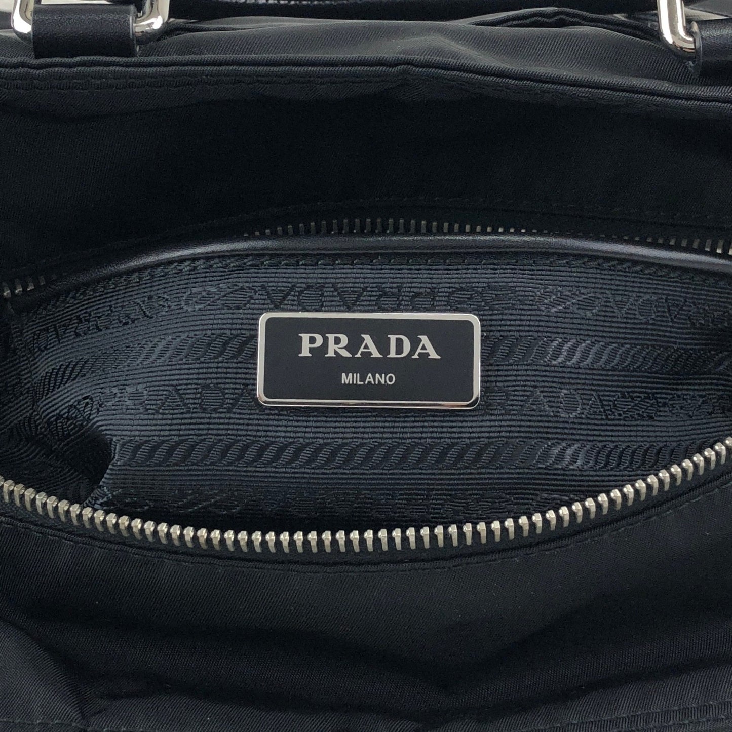 PRADA Tessuto Triangle Logo Two-way Handbag Shoulder bag Black Vintage xd7tr6