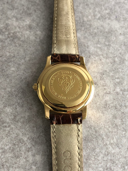 GUCCI Logo Quartz Watch Brown Vintage 42gi68