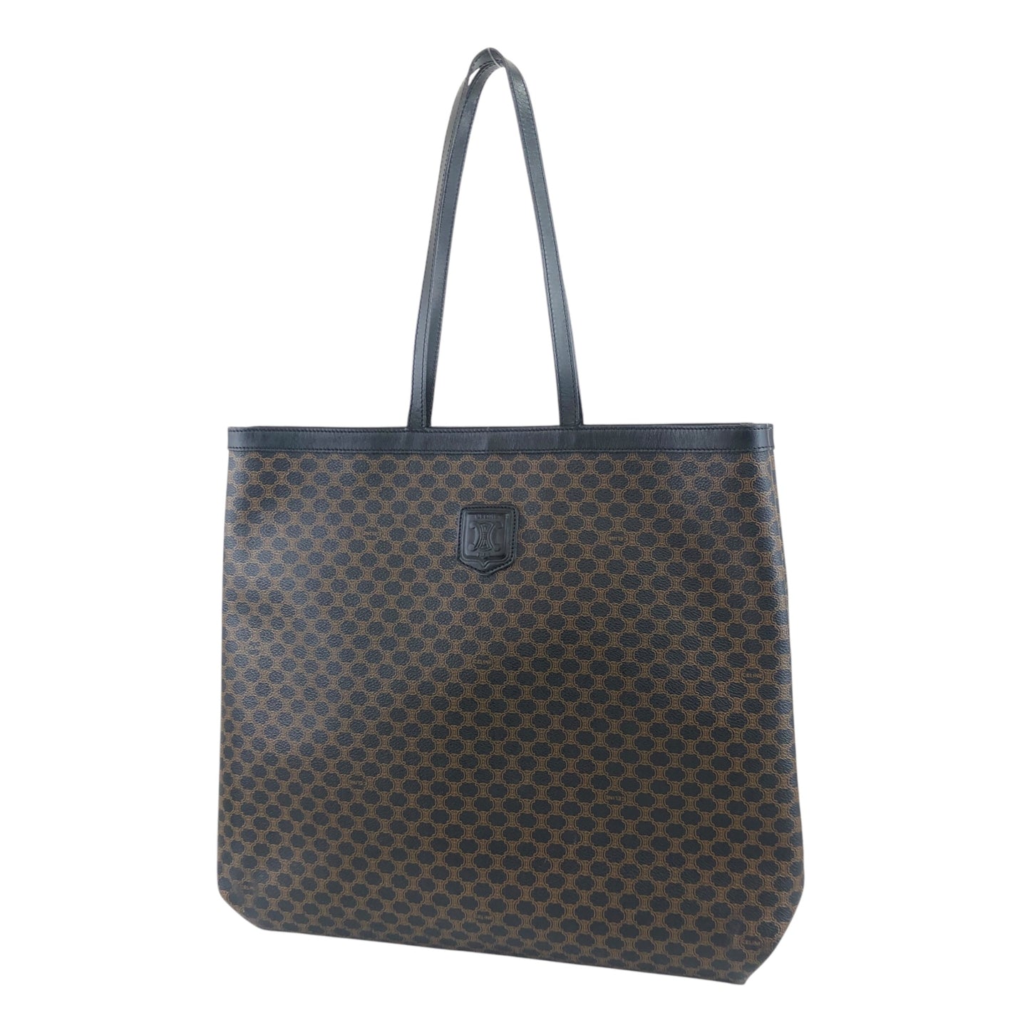 CELINE Macadam Blason Shoulder bag Totebag Black Vintage 27dcdm