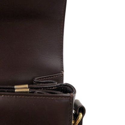 CELINE Horse Bit Flap Shoulder bag Brown Vintage 7atjbx