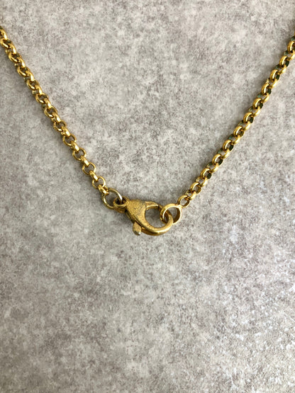 CELINE Stone Necklace Gold Vintage ge35zp