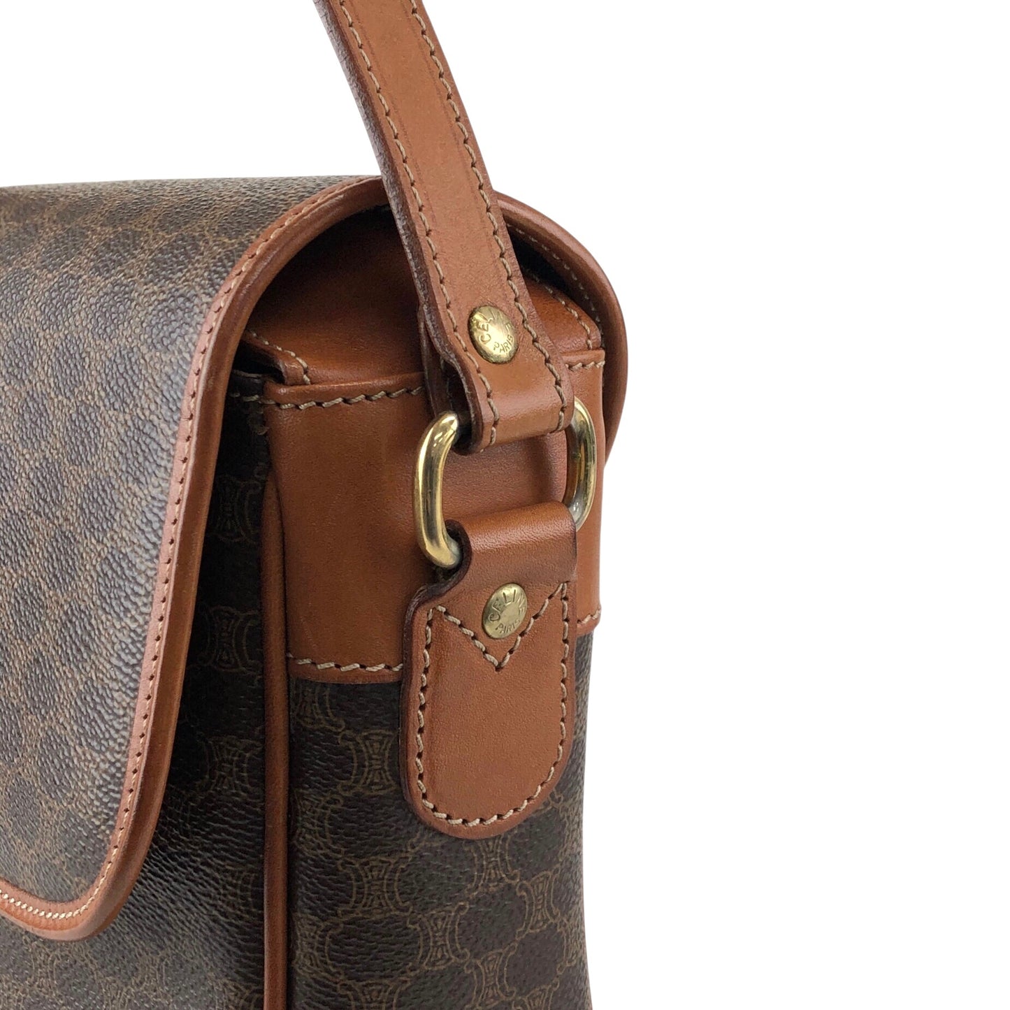 CELINE Macadam Blason Shoulder bag Brown Vintage vim7mw
