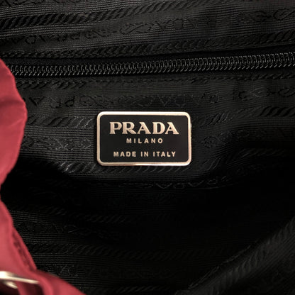 PRADA Triangle Logo Double Pocket  Backpack Red Vintage 8jxw7p