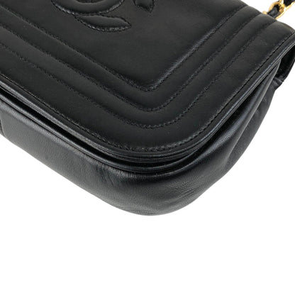 CHANEL Coco Mark Chain Shoulder bag Black Vintage p4crvh