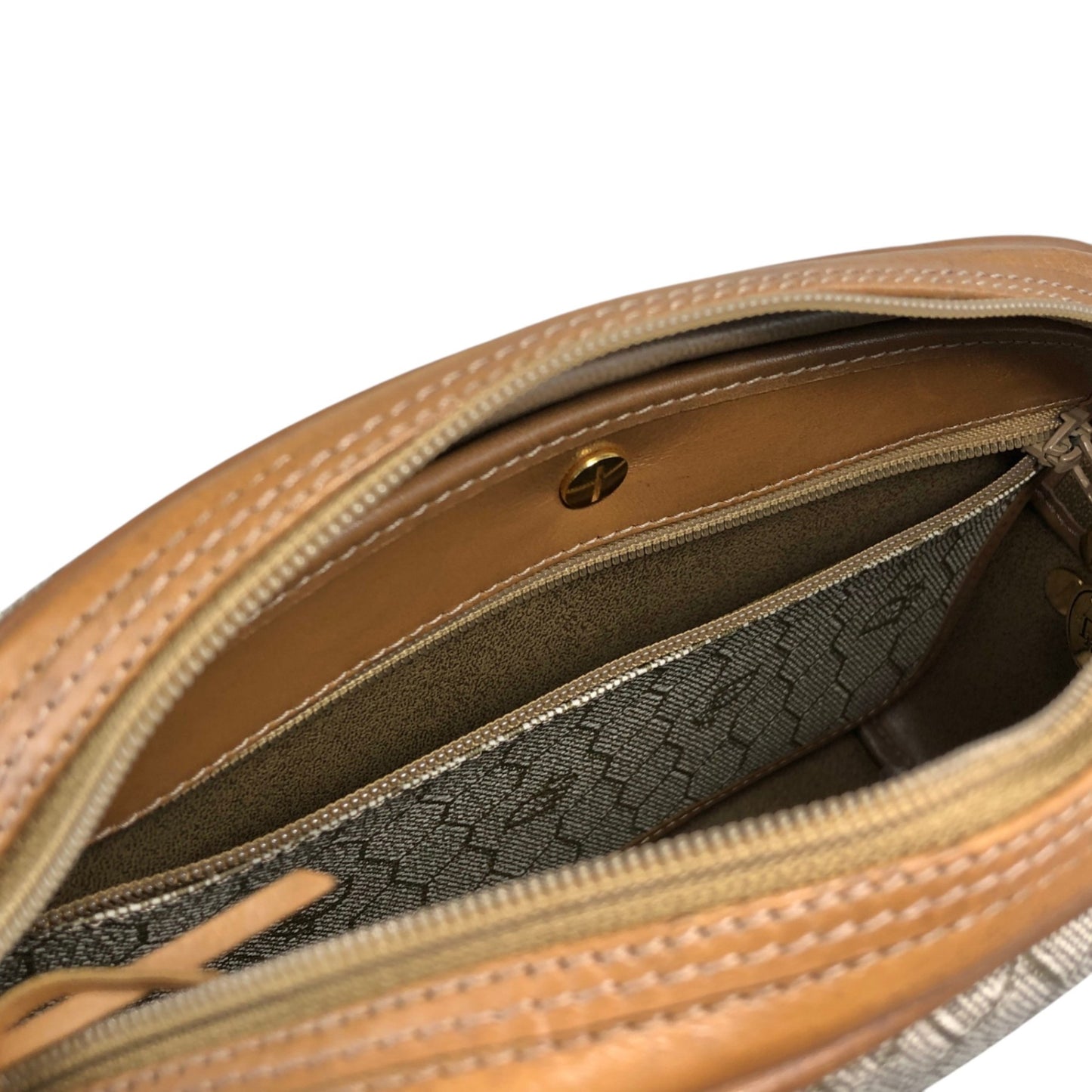 Christian Dior Honeycomb Pattern Shoulder bag Beige Vintage 72arme