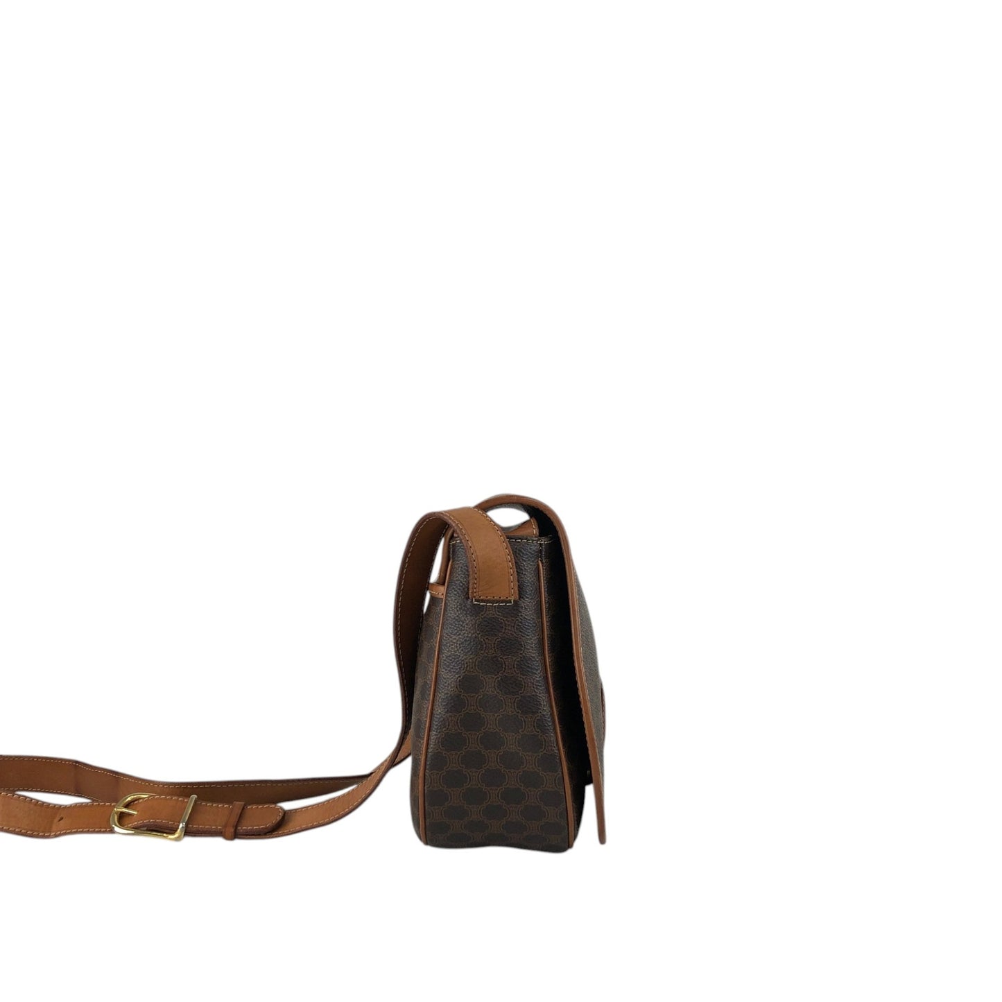 CELINE Macadam Blason Shoulder bag Brown Vintage t248x8