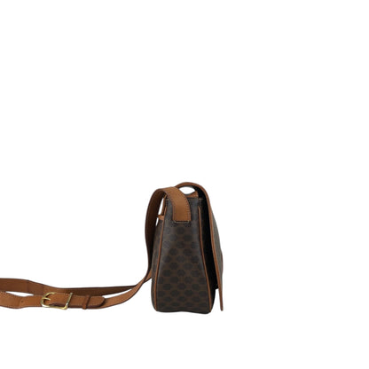 CELINE Macadam Blason Shoulder bag Brown Vintage t248x8