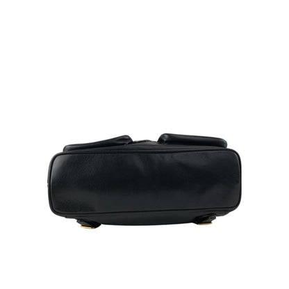 GUCCI Bamboo Double Pocket Backpack Black Vintage 5xx4xe