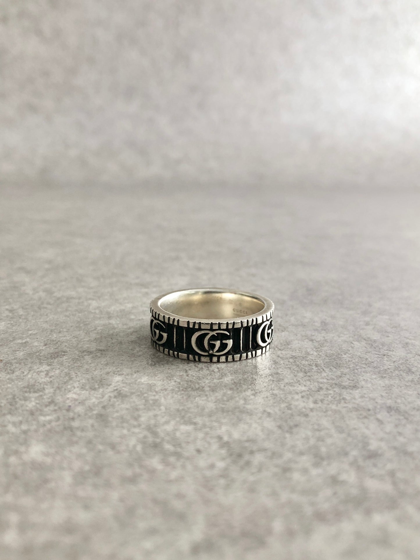GUCCI Logo Motif SILVER925 Ring Silver Vintage a7z2xk