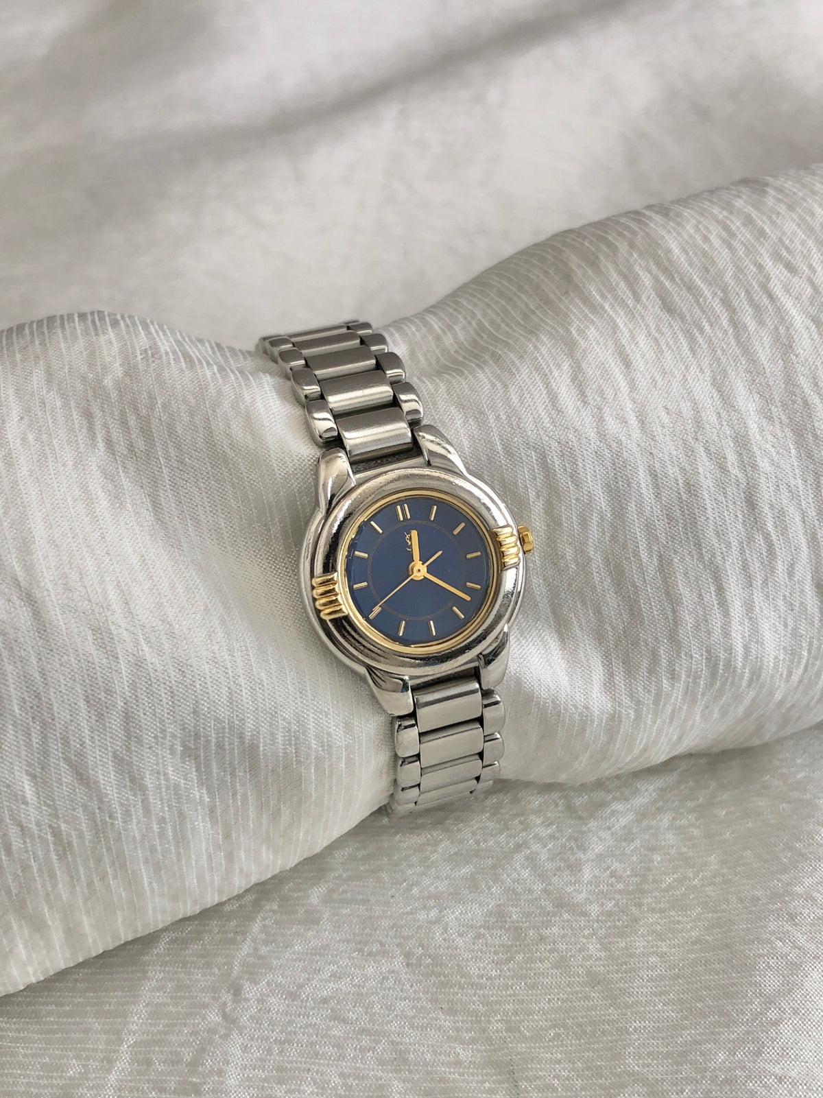 Yves Saint Laurent Quartz Watch Silver 5930-F91474 Vintage jwpxz8
