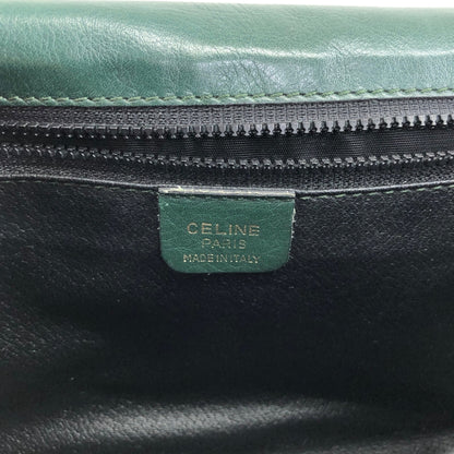 CELINE Gancini Shoulder bag Green Vintage jh6t3a