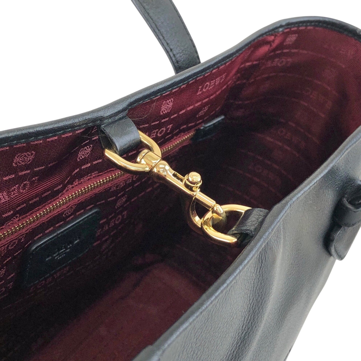 LOEWE Logo Embossed Totebag Black Vintage sfdiue