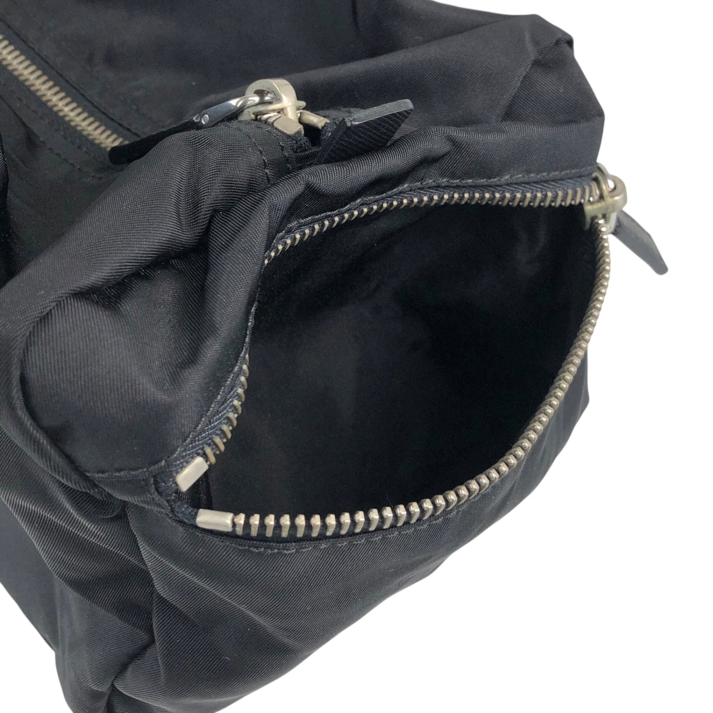 PRADA Tessuto Triangle Logo Handbag Black Vintage 4j6bkz