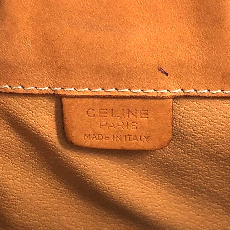 CELINE Macadam Blason Drawstring Shoulder bag Brown Vintage e8wkxg