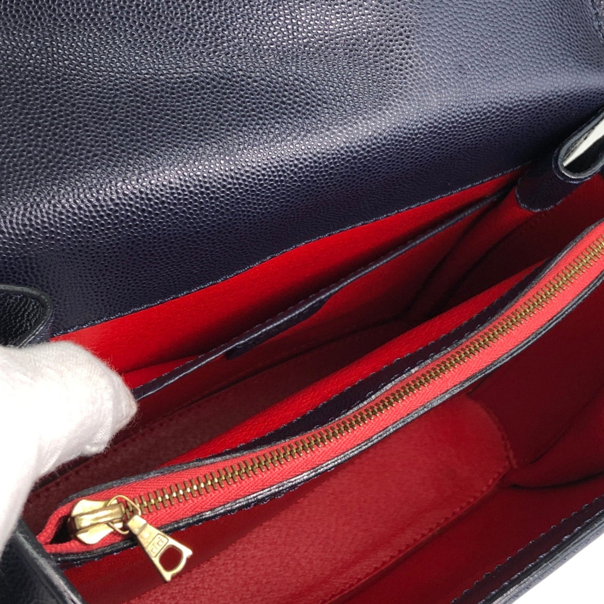 CELINE Gancini Shoulder bag Navy Vintage hf7v5f