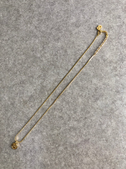 Christian Dior CD Logo Necklace Gold Vintage vppx7b