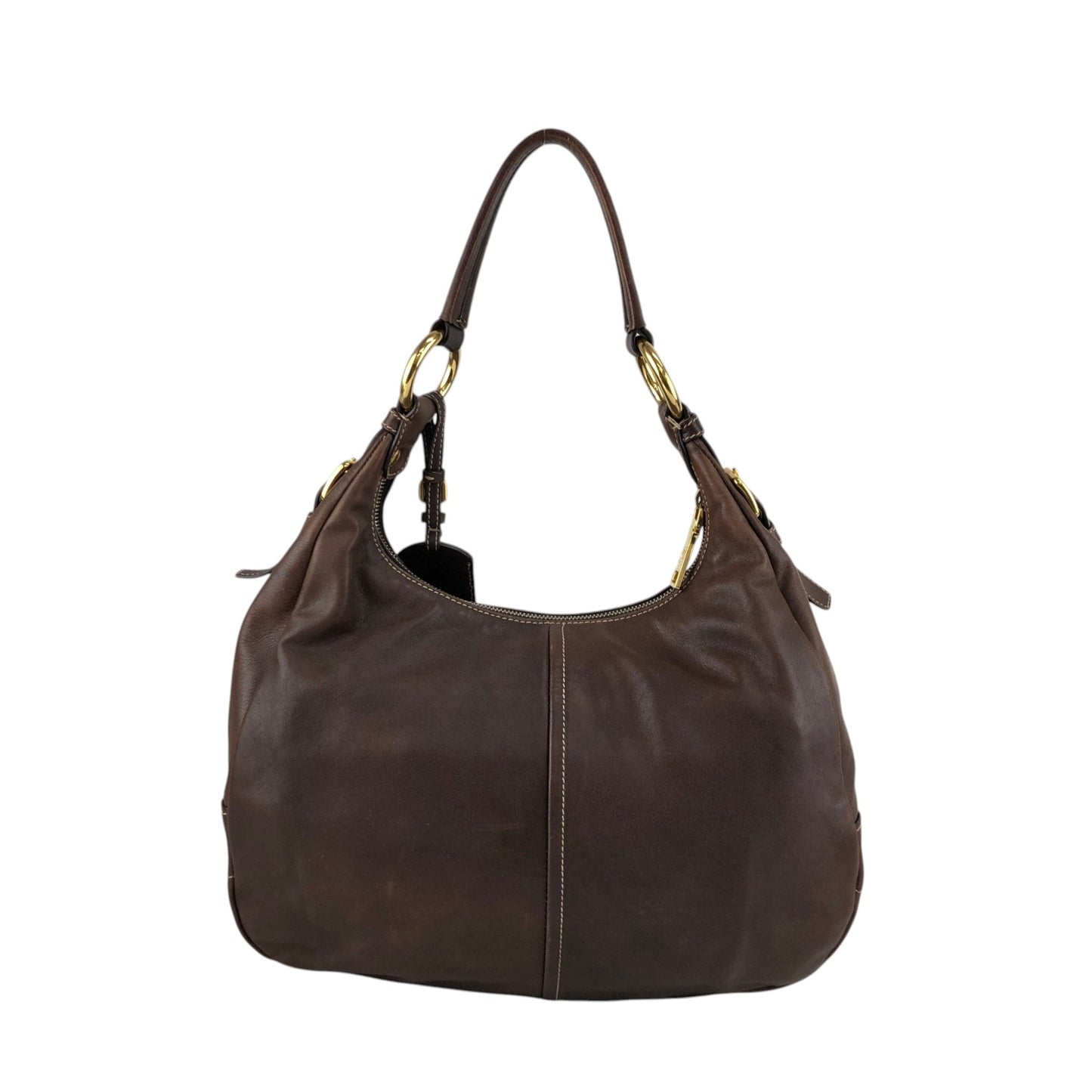 PRADA Logo Handbag Hobobag Brown Vintage c7p34v