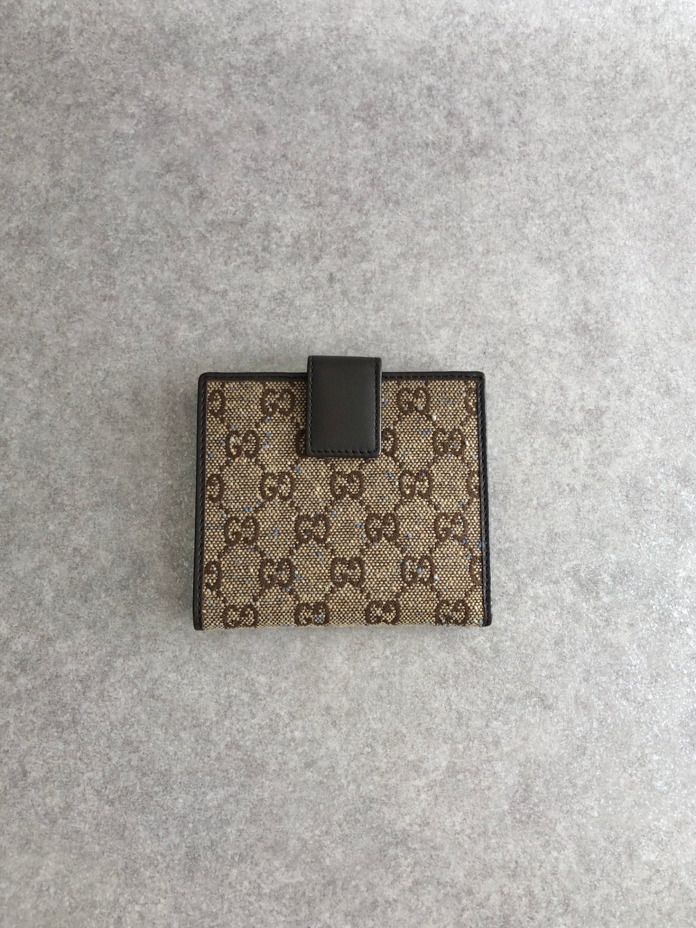 GUCCI GG Canvas Folded Wallet Beige Vintage phhryh