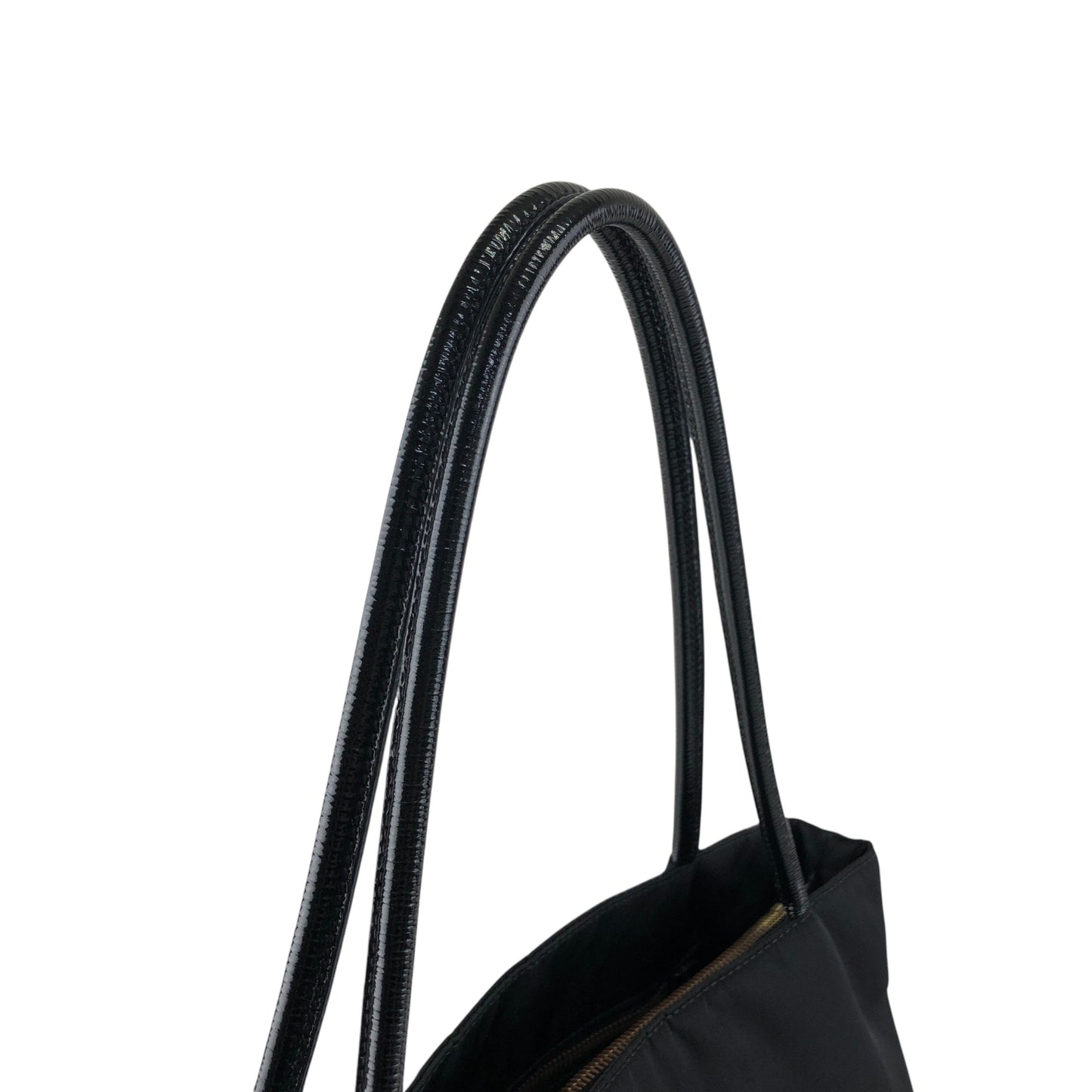 PRADA Tessuto Triangle Logo Handbag Totebag Black Vintage wn5b6d