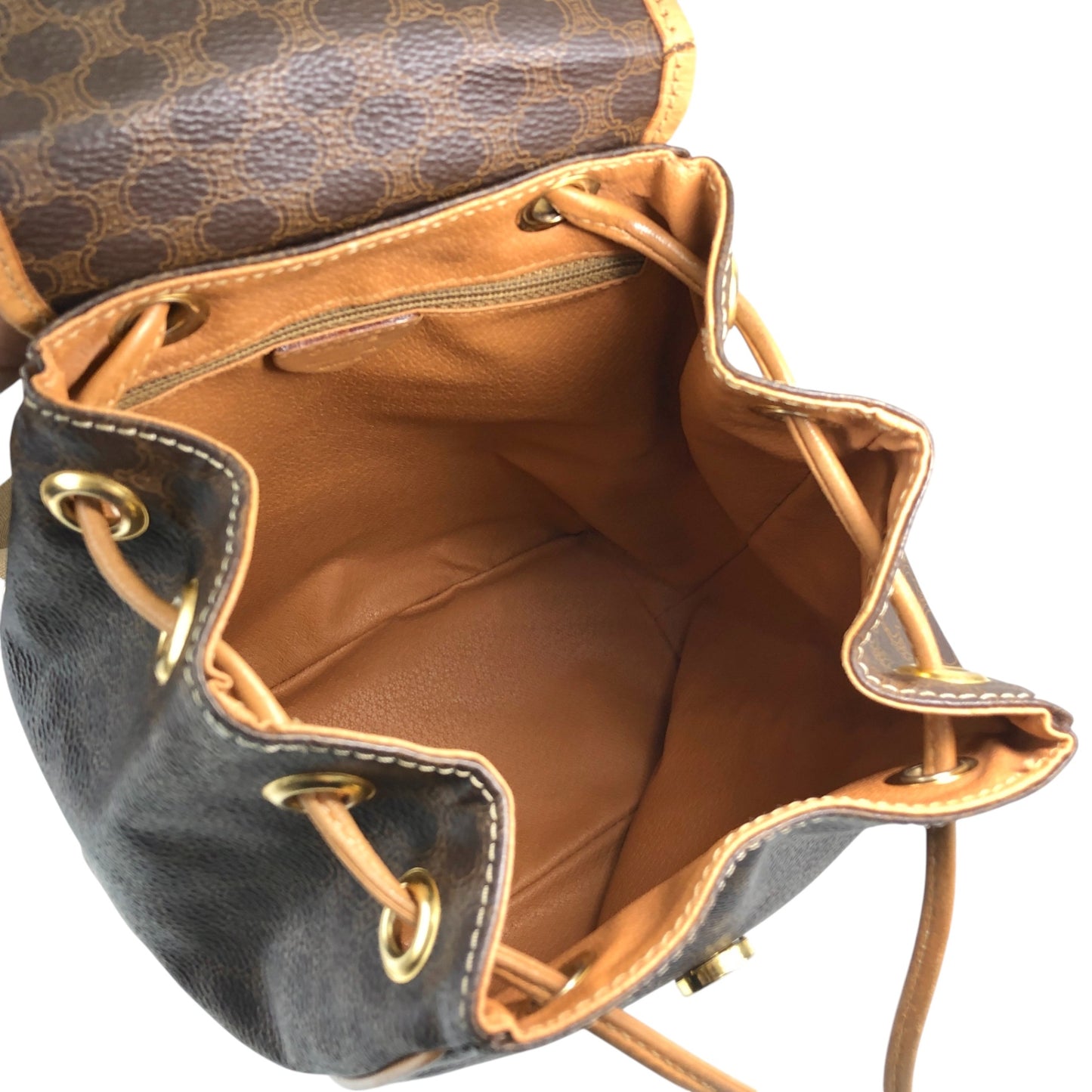 CELINE Macadam Gancini Backpack Brown Vintage jgndep
