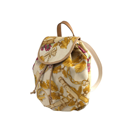 LOEWE Leaf Pattern Backpack Beige Vintage k7xjri