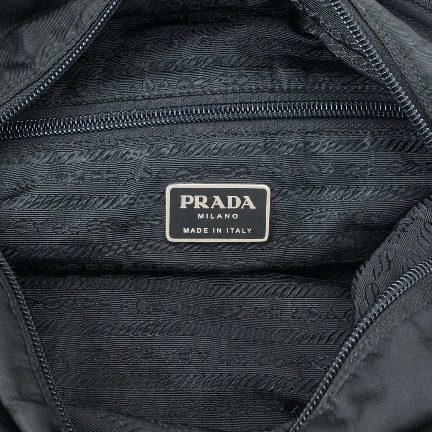 PRADA Tessuto Triangle Logo Handbag Totebag Black Vintage ij43tr